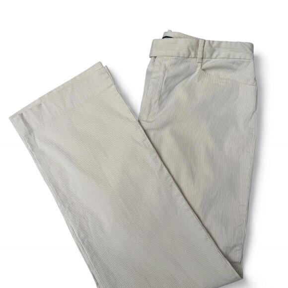 Vintage Ralph Lauren Cream Pinstripe Pants Straight Leg Career/Office Trouser-10 - Picture 3 of 7